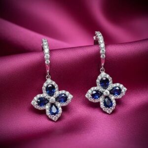 Aisha Floral Silver Drop Earrings
