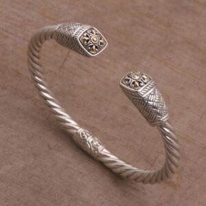 Rudra Temple Carved Silver Kada