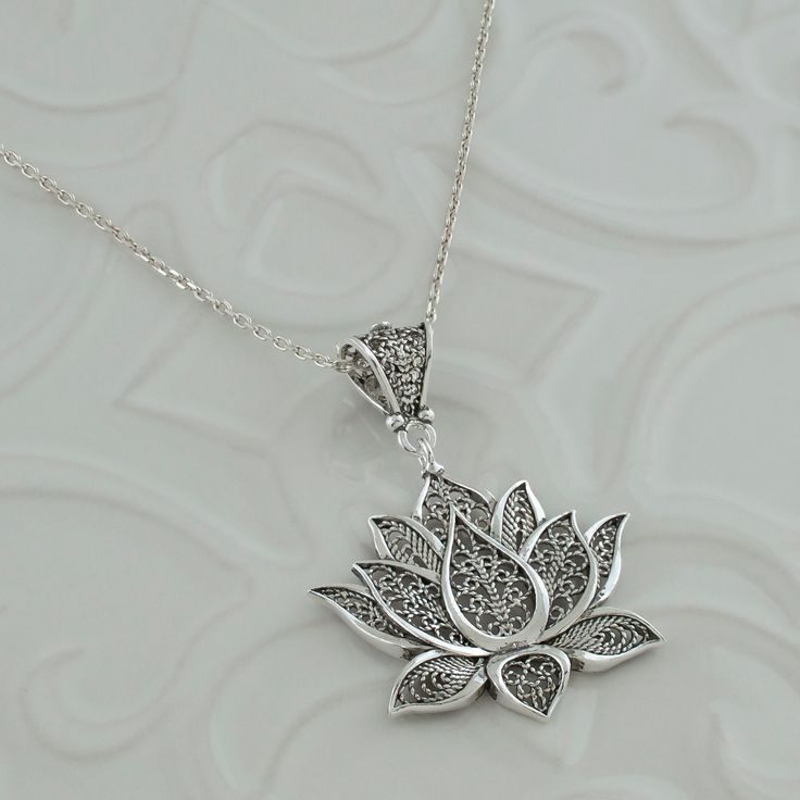 Aarohi Floral Silver Pendant