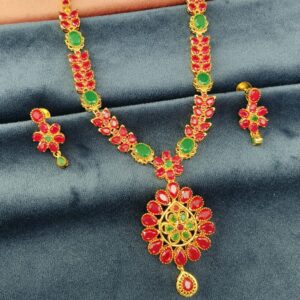 Ruby Emerald Short Necklace