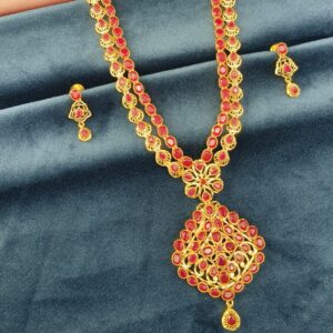 Ruby Emerald Long Necklace