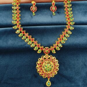 Ruby Emerald Long Necklace
