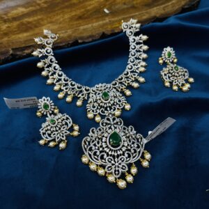 CZ NECKLACE WITH EARRING