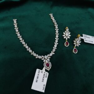 CZ NECKLACE WITH EARRING