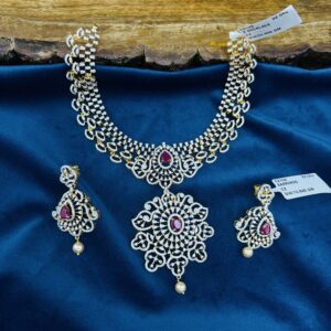 CZ NECKLACE WITH EARRING