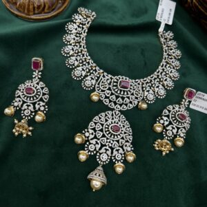 CZ NECKLACE WITH EARRINGS