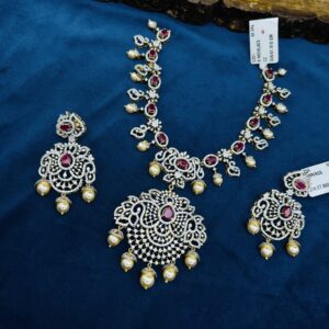 CZ NECKLACE WITH EARRING