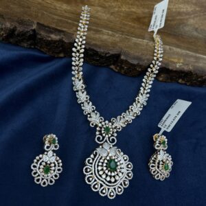 CZ NECKLACE WITH EARRING