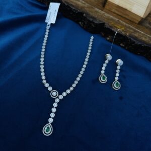 CZ NECKLACE WITH EARRING