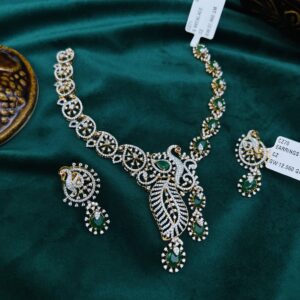 CZ NECKLACE WITH EARRING