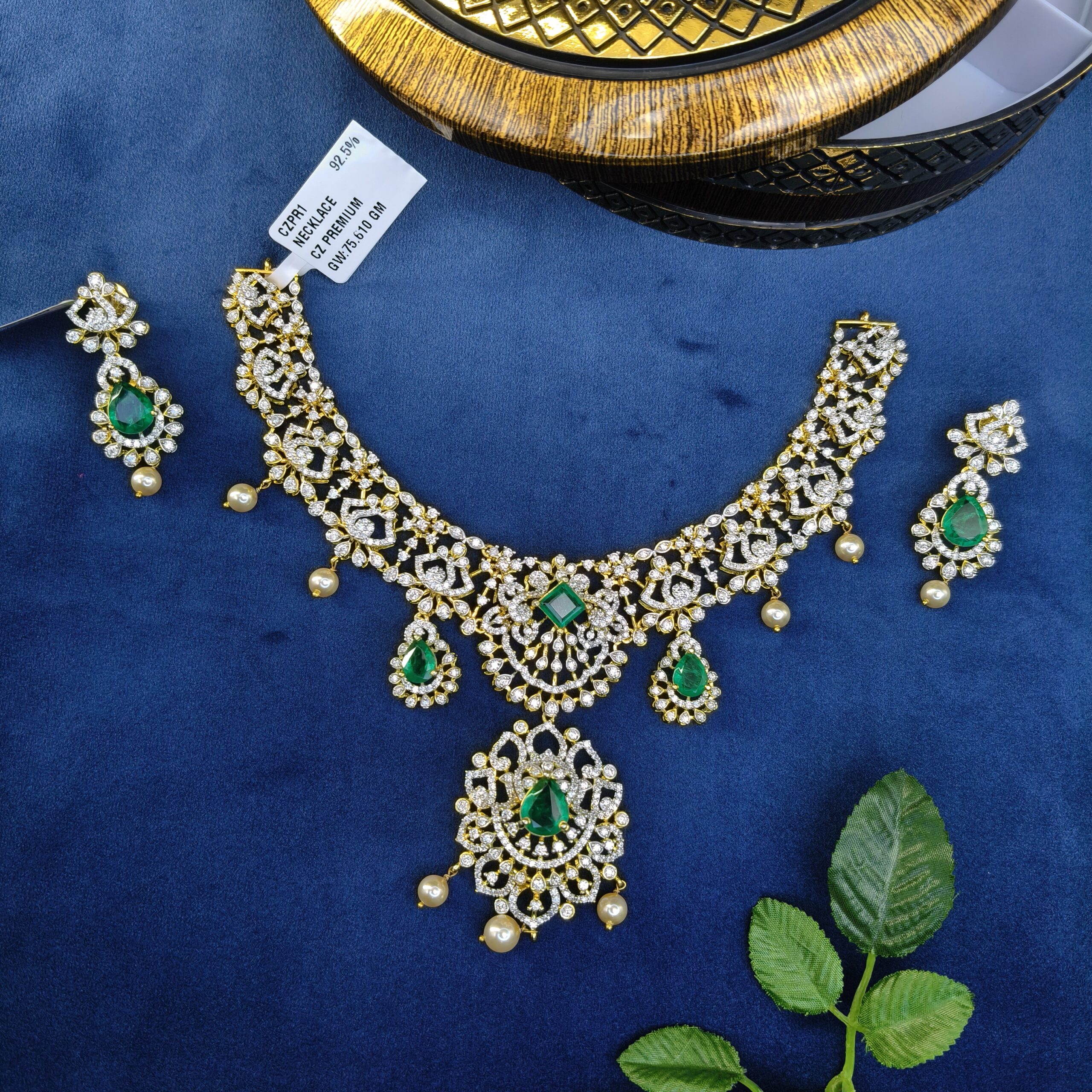 CZ NECKLACE WITH EARRINGS