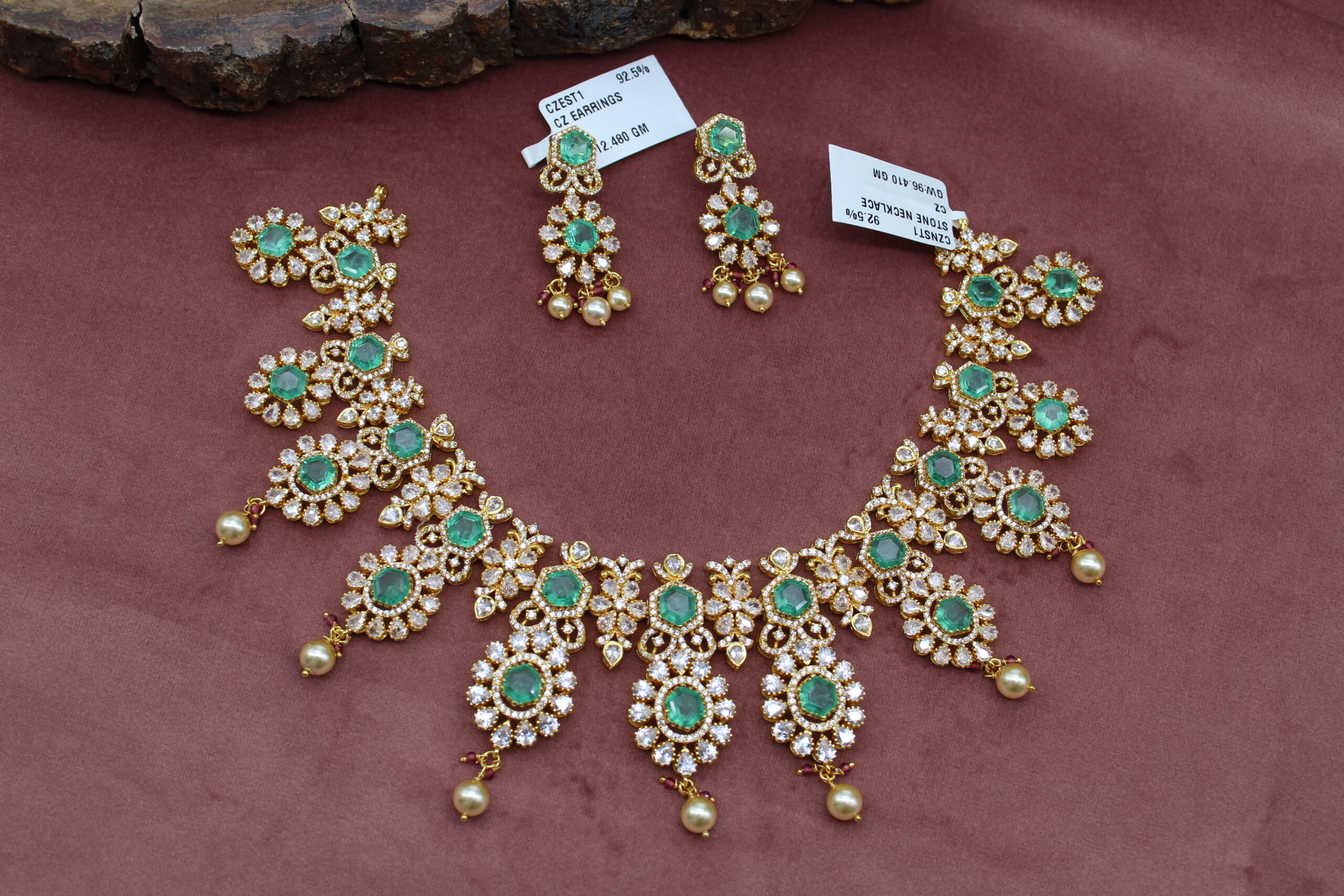 CZ NECKLACE WITH EARRINGS
