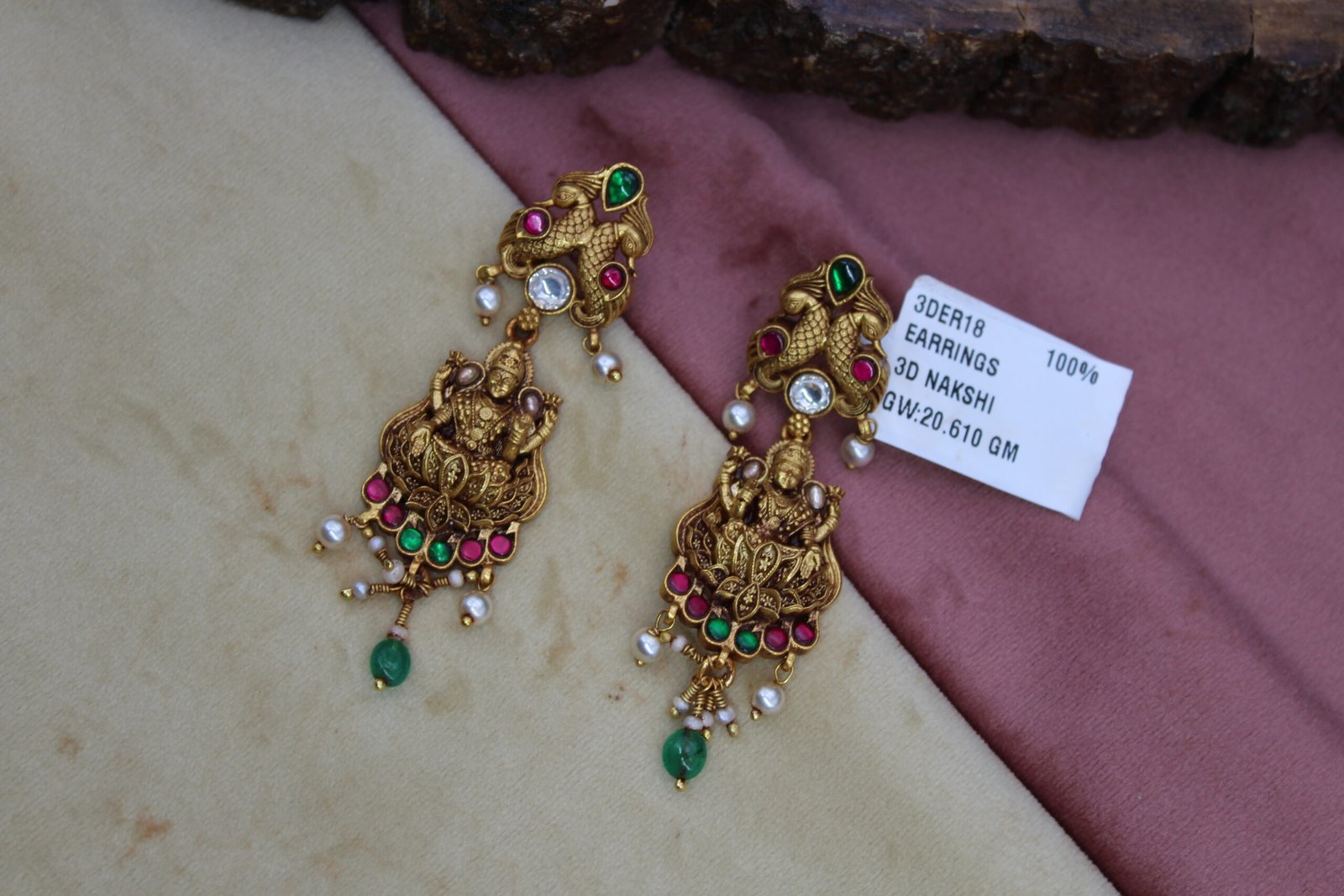 3D NAKSHI EARRINGS