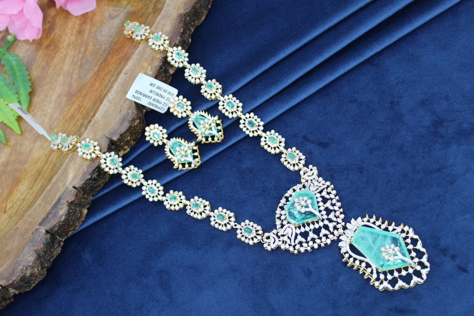 CZ PREMIUM NECKLACE WITH EARRINGS